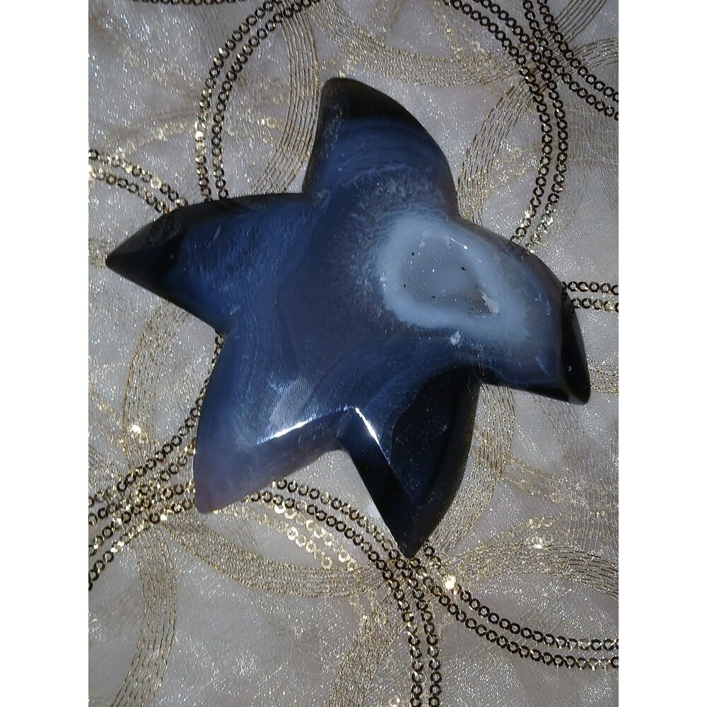 Natural Agate Geode Druzy Starfish